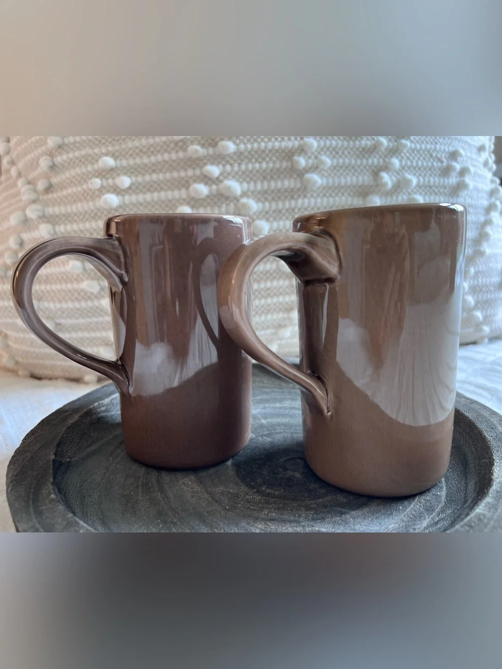 Pottery Barn Studio Barbara Eigen Discontinued Set Taupe Stoneware Mug x2